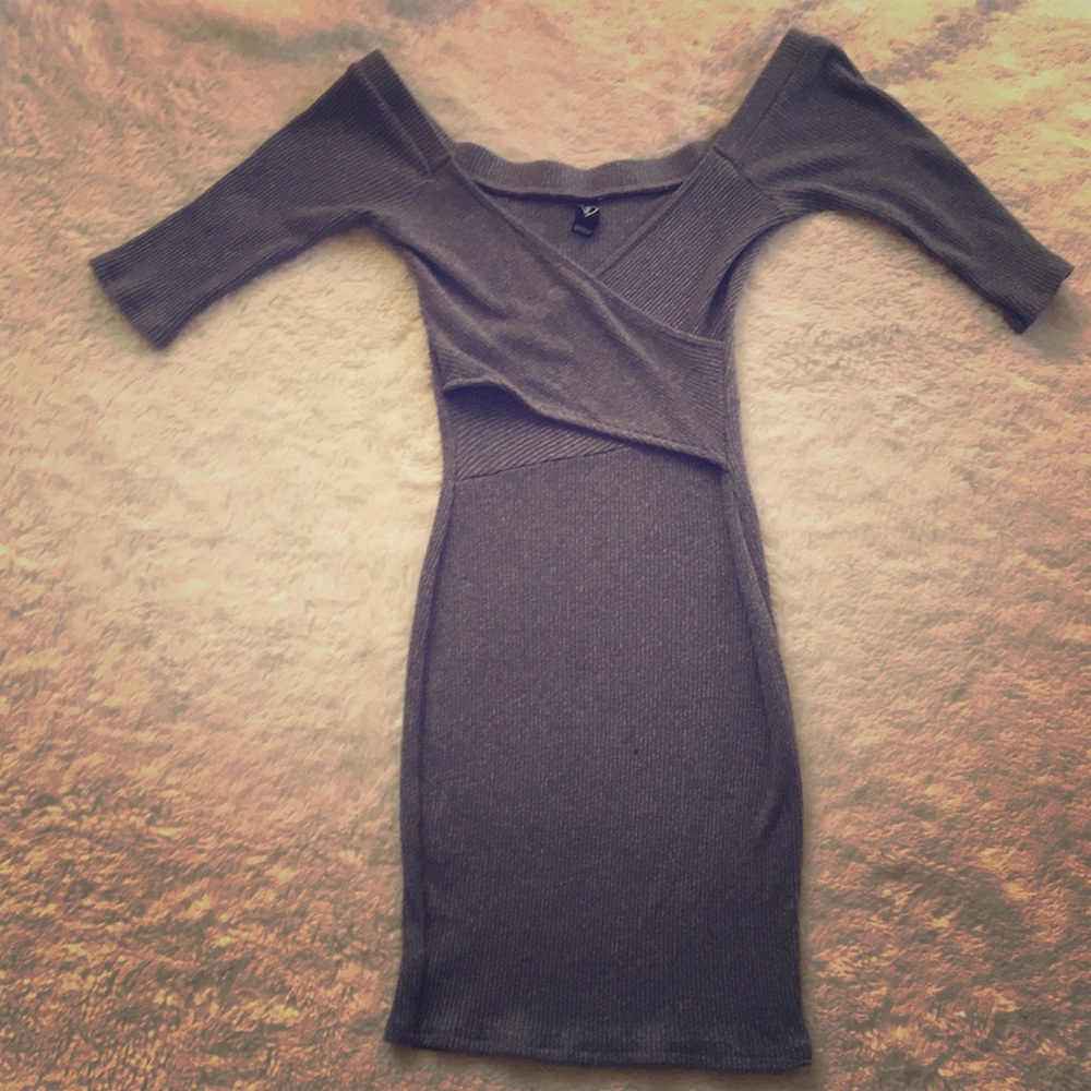 Light Grey off shoulder dress